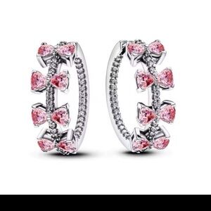 Pure silver bow hoop earrings with Swarovski elements